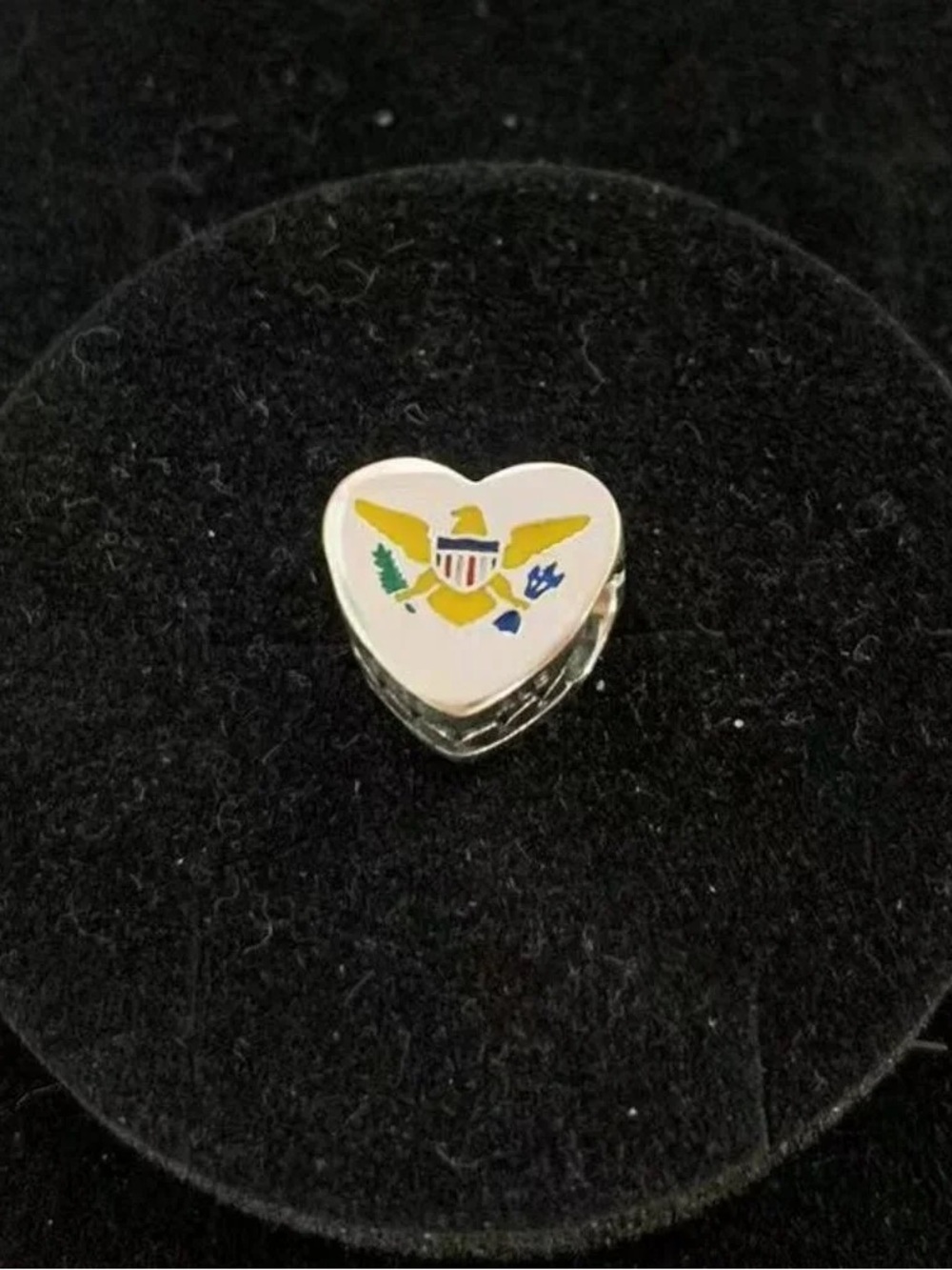 Pandora Heart Enamel Charm - White, Yellow, Blue, Green